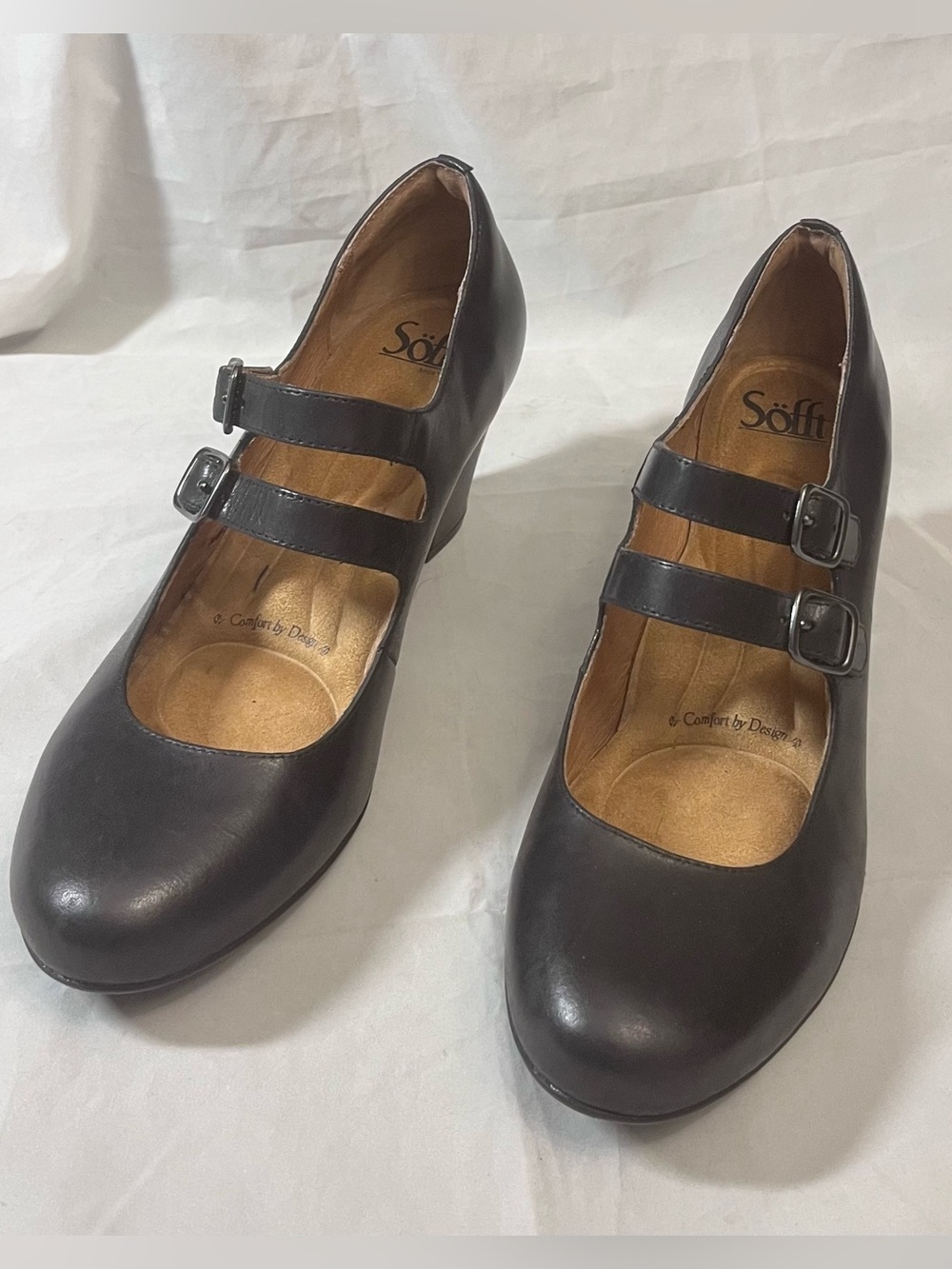 Sofft Double Strap Black Mary Janes